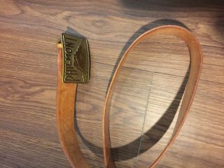 Philmont Cimarron Nm Vintage Hand Tooled Belt & Brass Buckle Sz 38 Boy Scouts