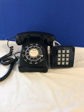 Vintage Black Rotary Phone Telephone Western Electric 500dm W/external Keypad