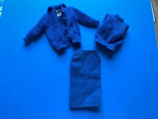 957 Knitting Pretty Blue 1963 Vintage Barbie Doll Outfit