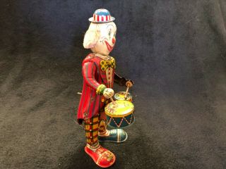 Vintage SHAN Collectible Tin Toy - Clown with Drums 2