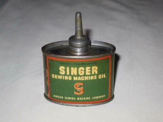 Vintage Singer Sewing Machine Oil Can Tin Metal Spout 1.  5 Ounce