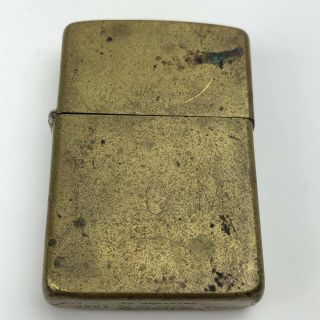 Vintage Solid Brass Zippo Pocket Lighter 2 3/16 " Tall Dated 1932 1986