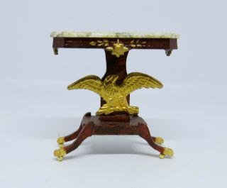 Dollhouse Miniature 1:12 Federal Gilt Eaglel Table - Marble Top - Artisan Ooak