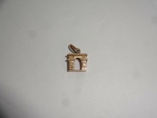 Vintage 14k Gold Arc De Triomphe Paris Charm For Bracelet