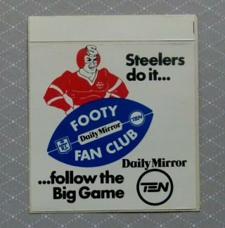 Illawarra Steelers.  Vintage 1980,  S Nsw Rugby League Sticker