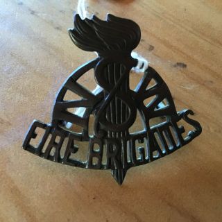 Vintage Nsw Fire Brigade Brass Badge