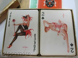 VINTAGE VARGAS COMME CI COMME CA RISQUE PIN - UP GIRLS PLAYING CARDS BOX SET 2