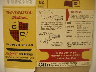 VINTAGE Orig Winchester Gun Club 12 ga Shot Gun Shell Belt Dispenser box 3
