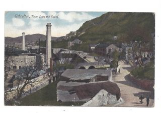 Vintage Postcard Gibraltar,  Town From The South Thimble Cancel Manea Cambs 1922
