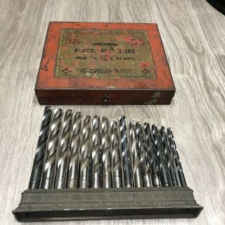 Vintage The Cleveland Twist Drill Co.  Set No 58 Antique High Speed Drill But Set