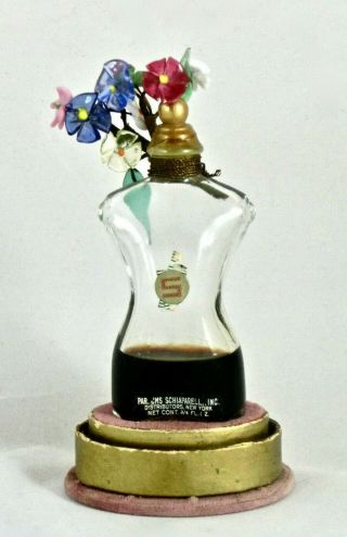 Vintage Schiaparelli Shocking Perfume And Bottle Womens Torso Glass Flowers
