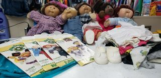 Vintage Cabbage Patch Kid Dolls With Patterns,  And Extra Clothes