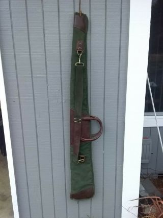 Vintage Boyt 52 " Leather And Canvas Soft Rifle/shotgun Case With Strap.