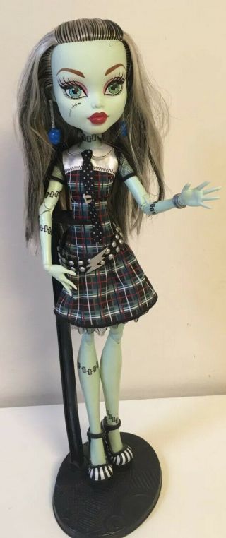 Monster High Doll - Frankie Stein Large / Tall - 17 Inch With Stand - Euc /mint