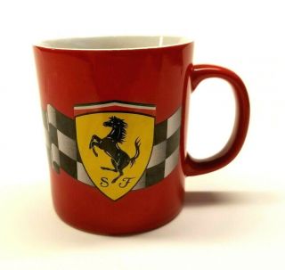 Vintage 1999 Ferrari Red Coffee Mug Cup Official Licensed In