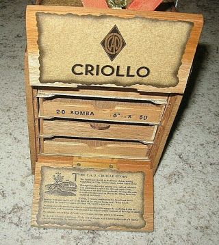 Cao Criollo Cigar Wood Box With Drawers Made In Nicaragua