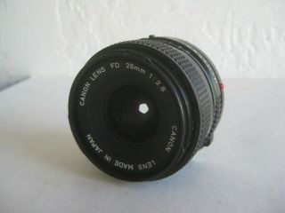 Vtg Canon Fd 28mm 1:2.  8 Camera Lens Made In Japan W/caps