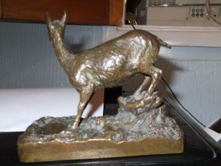 Mid 19th Century Bronze By Debraux Of A Deer Signed On Base.  13cm X 11cm