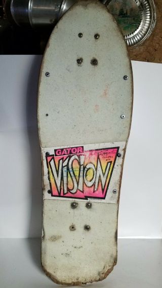 Vintage Gator Vision Skateboard Mark Rogowski White Venture Trucks Bullet Wheels