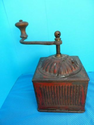 Antique Victorian Coffee Mill Grinder Decorative Rare Early 1800 