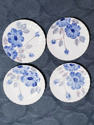 4 Vintage Blue Ridge Southern Potteries Blue Heaven Pattern 10.  5 " Plates