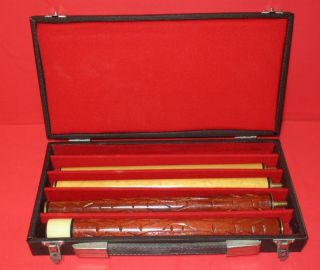 Vintage Custom 5 Piece Screw Together Pool Cue Stick With Case 56” Pool Cue