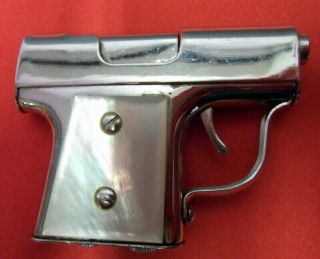 Vintage Drayman Pistol Lighter Mother Of Pearl Made In Usa 1950 