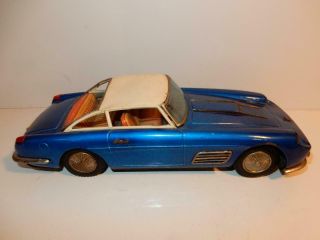 Vintage 60s Bandai Toys Japan Tin Litho Friction Ferrari America Coupe Car