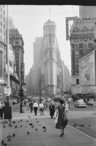 Vtg 1950s 35mm Negative Nyc Times Square Times Building Sheraton Astor 493 - 2