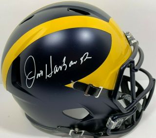 Jim Harbaugh Signed Michigan Wolverines Full Size Football Helmet Auto Psa/dna A