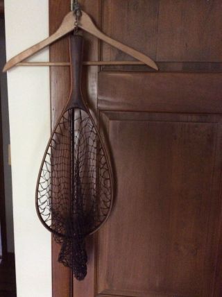 Antique Early Orvis Wooden Trout Fly Fishing Net Vintage