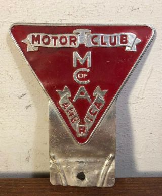 Vintage Motor Club Of America Mca License Plate Topper Sign