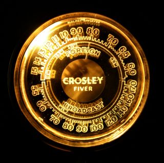 Vintage Old Antique Crosley " Fiver " Model 517 Radio,  Mirror Dial,  Restored,