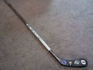Mario Lemieux Pittsburgh Penguins Autographed Signed Hockey Stick W/coa Hhof 100
