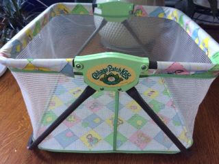 Vintage 1983 Cabbage Patch Kids Playpen Play Pen Yard Doll Bed Crib 80 