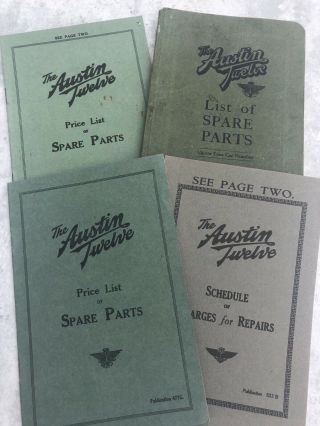 Vintage Austin Heavy 12 12/4 Parts Books Pre War Clifton Windsor