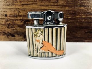 Vintage Cmc Continental Cigarette Lighter Risque Pin Up Sexy Lady