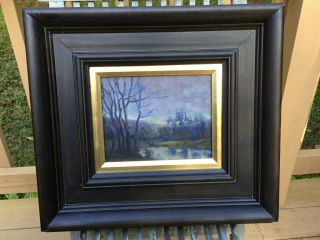 Circa 1900 Antique Impressionist Oil Painting On Board