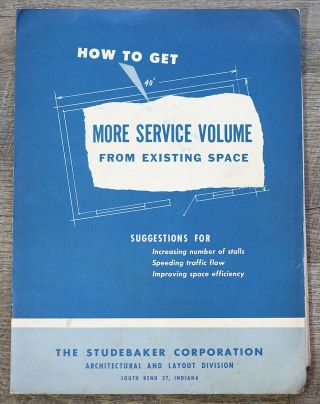 1950s Studebaker Vintage Automobile Dealer Service Area Design Literature