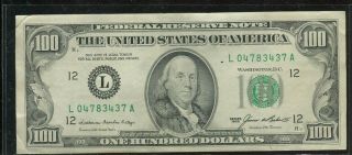 1985 $100 Us Federal Reserve Note San Francisco