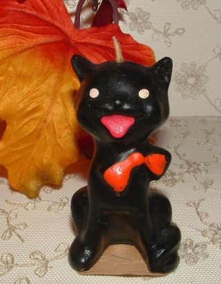 Vintage Gurley Halloween Black Cat Candle
