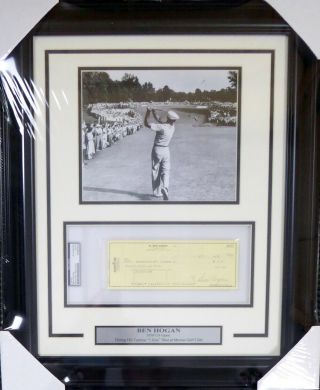 Ben Hogan Autographed Signed Framed 8x10 Photo With Check Psa/dna 123763