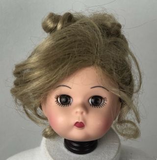 Vintage Madame Alexander Doll Head For 8” Size Blonde Rooted Hair Sleepy Eyes