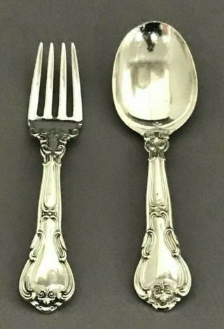 Gorham Chantilly Baby Spoon And Fork 2 Piece Sterling Silver Infant Set