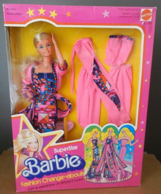 Vintage 1978 Superstar Barbie Vhtf Fashion Change Abouts Nrfb Mib