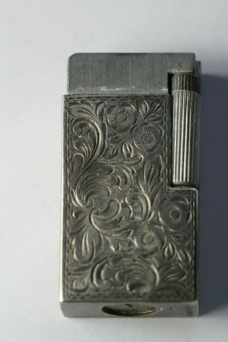 Vintage Milion Engraved 900 Silver Cased Petrol Lighter