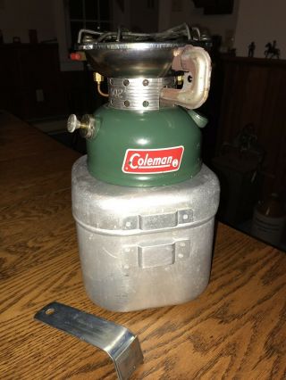 Vintage Coleman 502 Gas Stove W/ Aluminum Case And Handle 01/1974