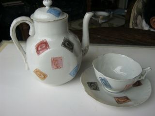 Antique Japanese Tea Pot & Cup And Saucer Eggshell Porcelain.