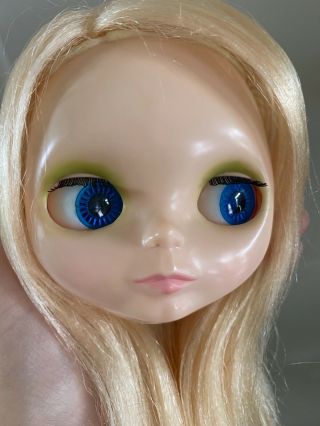 Vintage 1972 Kenner Blythe Doll Head Only Blond Hair Eyes Change