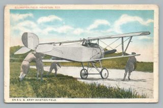 Wwi Propeller Plane Ellington Field Houston Texas Antique Airplane Aviation 1915